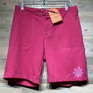 UV Skinz Men's Medium 8” Board Shorts UPF 50+ Swim Trunks Bright Pink Beach Pool